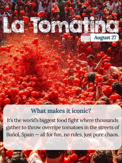 Forget everything you know about food fights. This is La Tomatina in Spain, the world's biggest tomato battle, and yes, it's as wild as it looks. We plan trips for moments like these where you can just let go and embrace the chaos.
