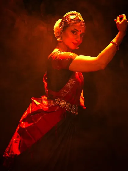 This is a moment from "Hlādini," a work exploring Radha not just as a mortal lover, but as the primordial, blissful feminine energy of the universe. The dance seeks to capture her transcendence and all-pervading love.
