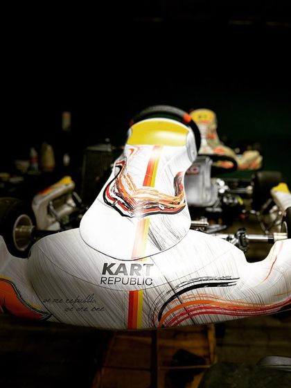 A Kart Republic chassis ready for assembly.