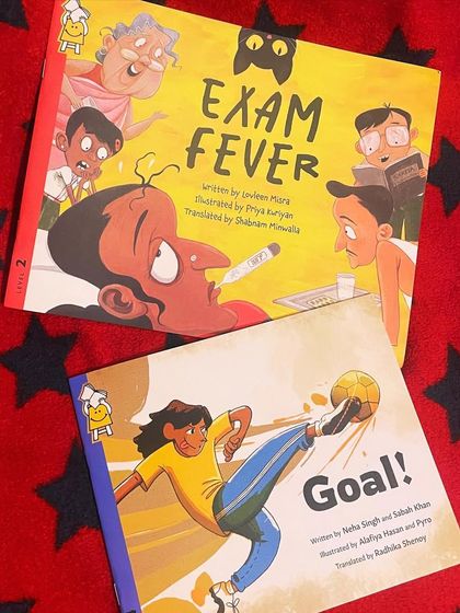 'Exam Fever' and 'Goal!', two inspiring stories from Pratham Books that we read for International Literacy Day. They highlight resilience and the pursuit of dreams against all odds.
