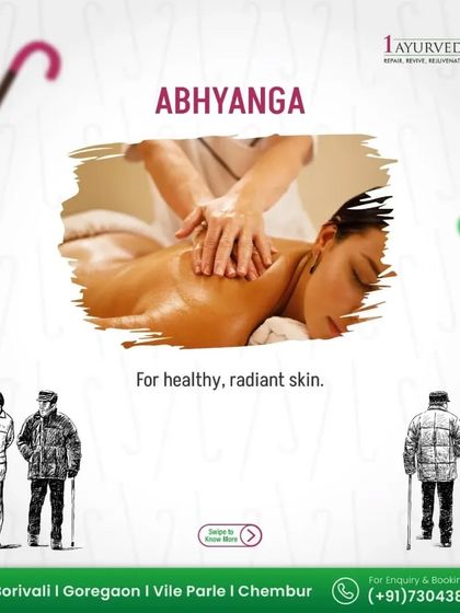 Abhyanga is an excellent therapy for promoting healthy, radiant skin and maintaining mobility, especially for senior citizens. This warm oil massage nourishes the tissues and calms the nervous system.