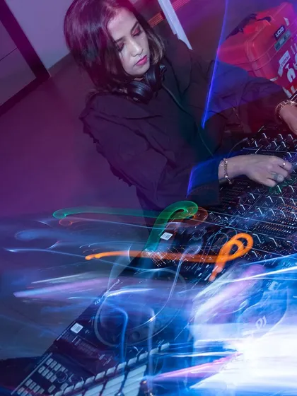 Capturing the motion and energy of a live set. This long-exposure shot from the Manifest event at Aloft Bengaluru shows the fusion of sound and light that I bring to every performance.