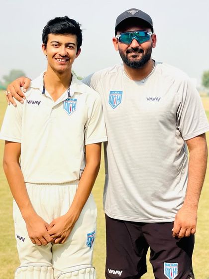 A proud moment with Saiansh Vohra after he scored a match-winning 106. He is a true all-rounder.