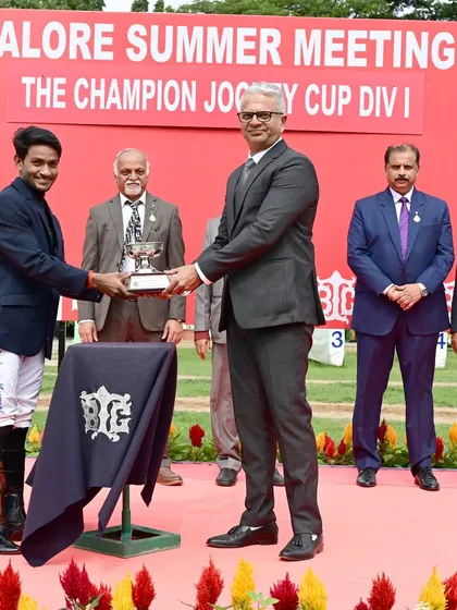 The Champion Jockey Cup presentation, honoring the top performers of the season.