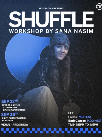 Step into the world of shuffle with expert guidance from Sana Nasim in this two-day workshop.