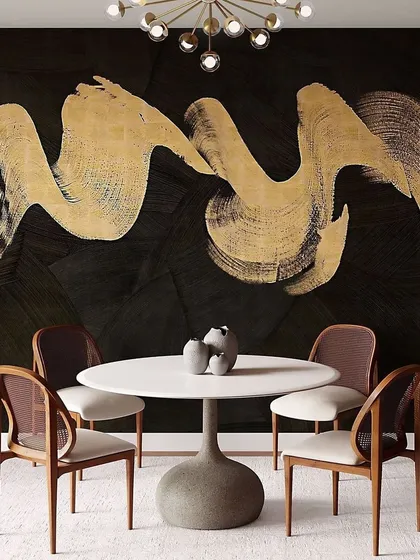 For spaces that demand a statement, I turn to artful wallcoverings like the 'Beat' collection from Phillip Jeffries. The sweeping, free-flowing brushstrokes on a dark background create a dramatic illusion of depth and perspective, turning a simple wall into a captivating focal point.