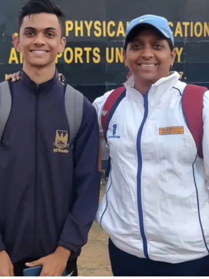 A proud moment with my athlete Yash Joshi at the State Junior Athletics Championship, where he secured a bronze medal in the 400m run.