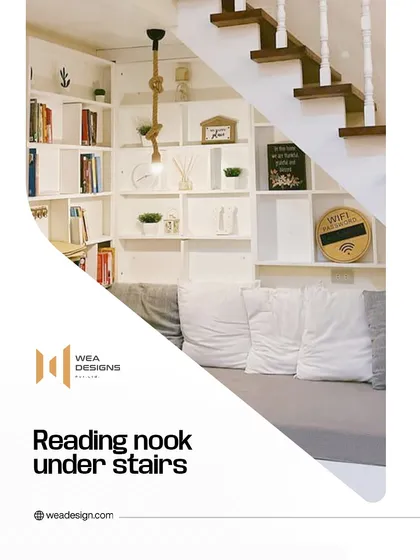 Make use of awkward spaces. A reading nook under the stairs is a perfect way to create a cozy retreat.