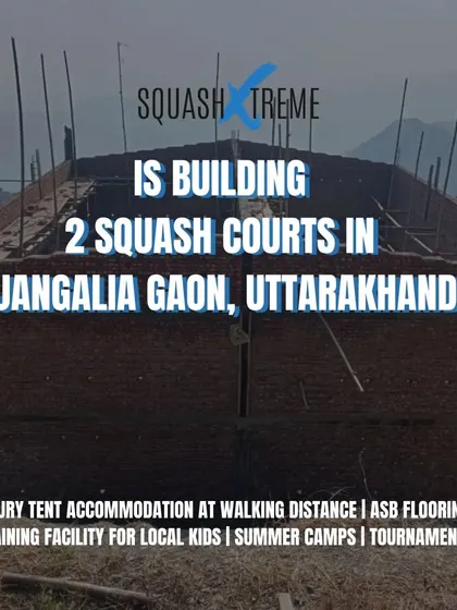 Announcing our new project: two squash courts in Janglia Gaon, Uttarakhand, complete with luxury tent accommodation, ASB flooring, and a training facility for local kids.