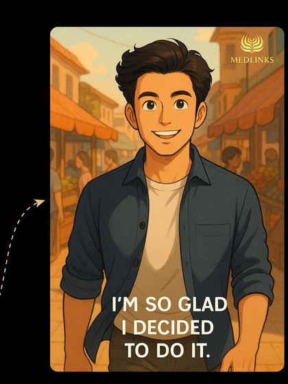 The happy ending of our Ghibli story. The patient is out in the world, full of confidence, and glad he made the decision to get a transplant.