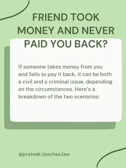 When a personal loan to a friend turns into a bad debt, it can be confusing to know your legal options. I clarify whether the non-repayment of money is a civil issue for recovery or if it can be treated as a criminal offense like cheating.