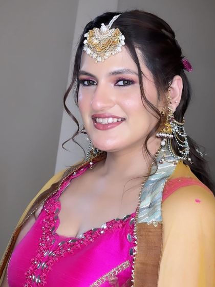 Muskan's smile is infectious. This look is all about celebrating color and joy, which is what Haldi ceremonies are all about.