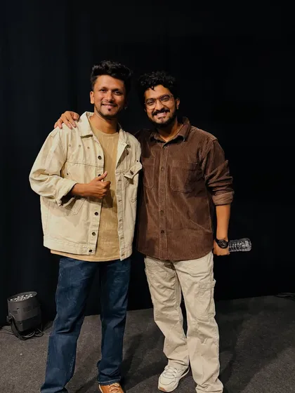 Another picture with a comedian from the Marathi Legends panel.