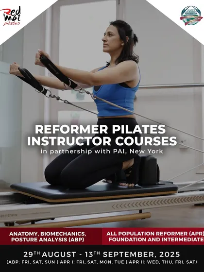 My instructor courses are comprehensive, covering everything from Anatomy and Biomechanics to Foundation and Intermediate Reformer Pilates. This poster gives you a snapshot of the upcoming PAI-certified training modules designed to build your career from the ground up.