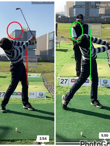 You can see the change in the takeaway. The "after" shot shows a much more connected and on-plane movement, which prevents compensations later in the swing.