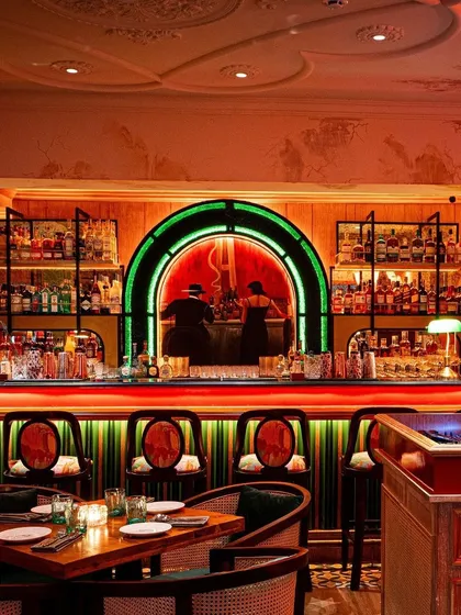 Here's a look at our art elevating the ambiance of a high-end restaurant. This professionally shot photo shows how our custom installations integrate into commercial spaces to create a unique and memorable atmosphere.