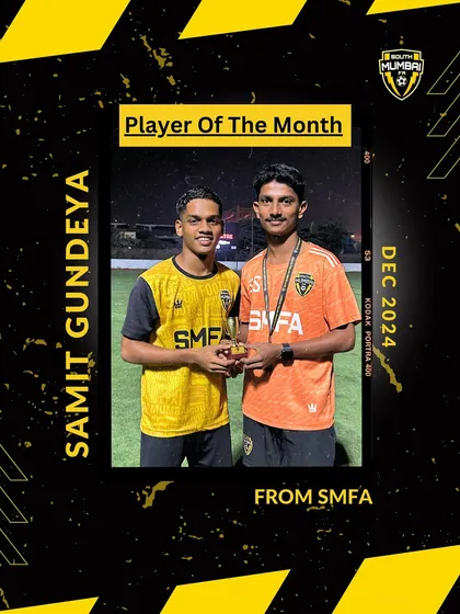 Player of the Month for December 2024: Samit Gundaye. His focus and unmatched dedication have set a gold standard for our young footballers.