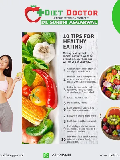 Here are 10 tips for healthy eating that I share with my clients. Cooking at home, planning healthy snacks, and listening to your body's hunger cues are all part of the journey.