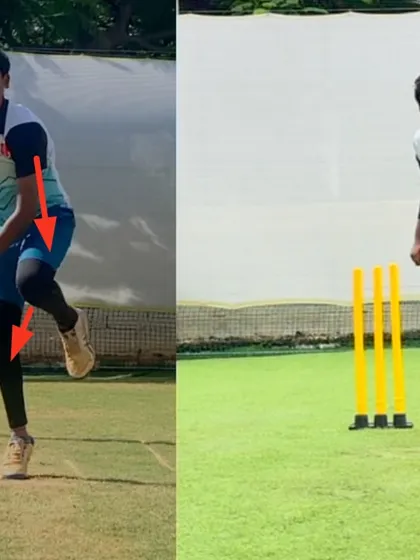 This before and after comparison clearly shows the improvement in lower body usage. Before, there was minimal drive, but after our drills, you can see a powerful and engaged lower body action.