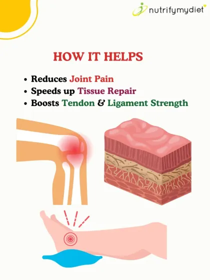 How does collagen help? It can reduce joint pain, speed up tissue repair, and boost the strength of your tendons and ligaments.