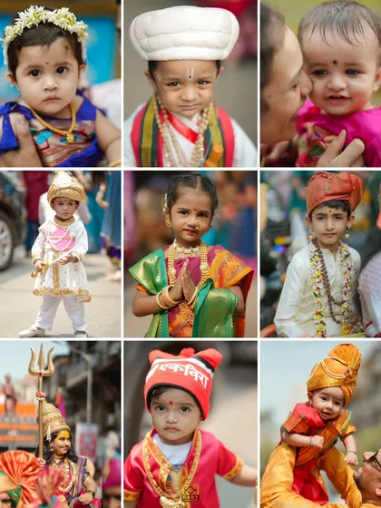 More beautiful faces from the Gudi Padwa celebration, from little warriors to traditionally dressed girls. Each one tells a story of our culture.