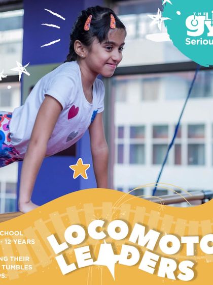 This grade schooler is all smiles as she practices on the bars. Our program focuses on refining sprints, tumbles, and flips, building momentum towards greater agility, strength, and confidence.