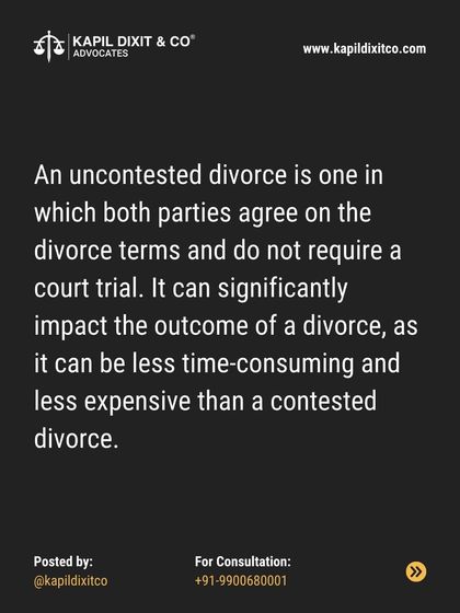 An uncontested divorce is defined as a process where both parties agree on all terms, avoiding a court trial.