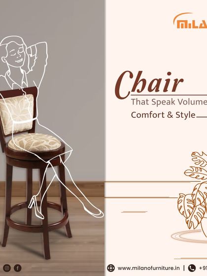 This bar stool combines comfort and style with its classic design. Featuring a padded seat and backrest with a sturdy wooden frame, it's an elegant seating solution for a home bar or kitchen counter.