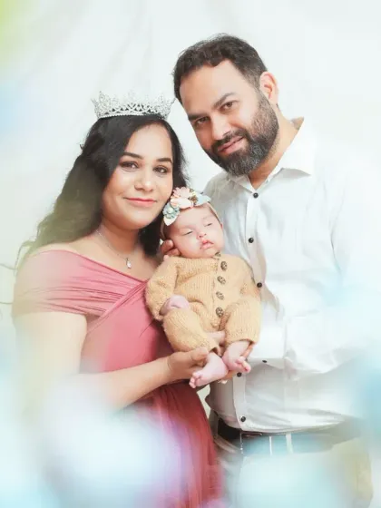 A creative family portrait with a dreamy, soft-focus effect. I can use different techniques to add an artistic touch to your photos.
