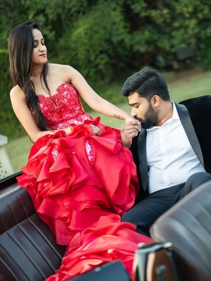 Further images showcasing my collection of modern gowns and lehengas. These photos provide different angles and details of each unique design, from romantic pre wedding shoots to elegant reception looks.