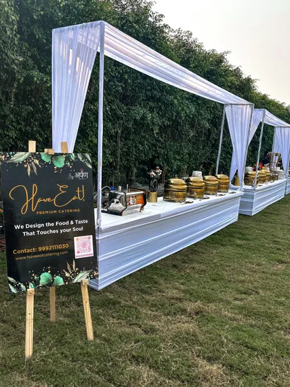 Our branding at a wedding event. We design the food and taste that touches your soul, ensuring a premium experience from start to finish.