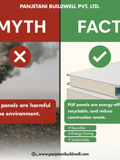 Contrary to common myths, our PUF panels are an environmentally conscious choice. They are energy-efficient, reusable, and recyclable, helping to reduce construction waste and lower the carbon footprint of your building.