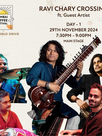 The official poster for our headline performance at the Mumbai Coffee Festival. This event perfectly blends the aroma of coffee with the magic of our fusion music.