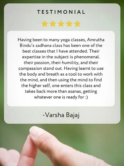 Another wonderful testimonial from a student in our Sadhana class. We believe the community you practice with makes all the difference in your journey.
