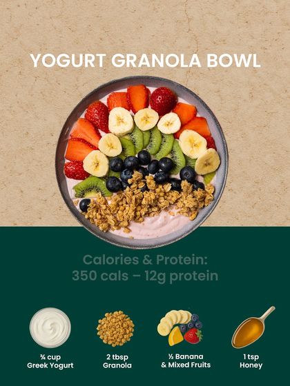 This Yogurt Granola Bowl is a beautiful and delicious way to start your day. It features Greek yogurt, fresh fruits like strawberries and kiwi, and a sprinkle of granola for a satisfying crunch.