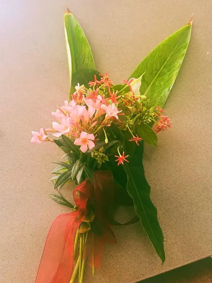 A beautiful bouquet made from flowers from a client's garden, a symbol of our successful collaboration.