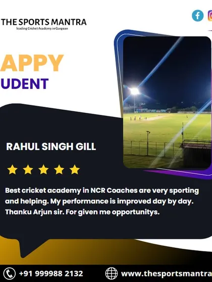 Another happy student, Rahul Singh Gill, shares his 5-star review. He mentions that his performance is improving day by day thanks to our supportive and helpful coaches.