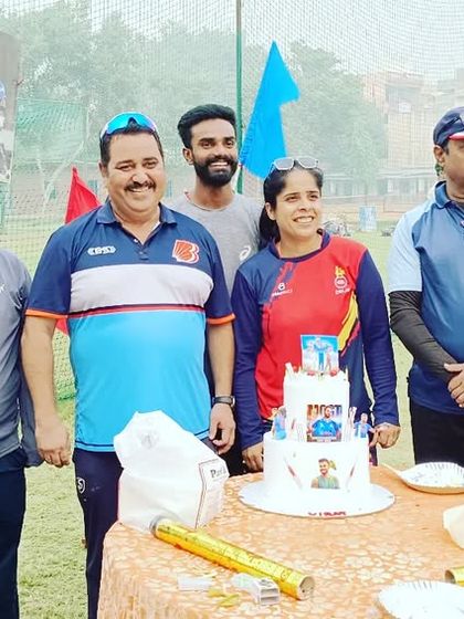 The entire coaching staff celebrating together. We work as a team to provide the best for our students.