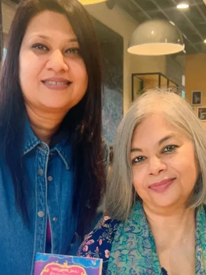 Two of our members with author Sutapa Basu. Her ability to switch between historical fiction and gripping thrillers left us all in awe.