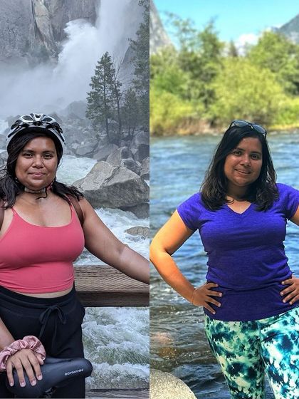 Another look at Madhura's progress. We never used a strict meal plan. Instead, she learned about nutrition tracking and portion sizing, which gave her the flexibility to enjoy food while traveling and still see results.