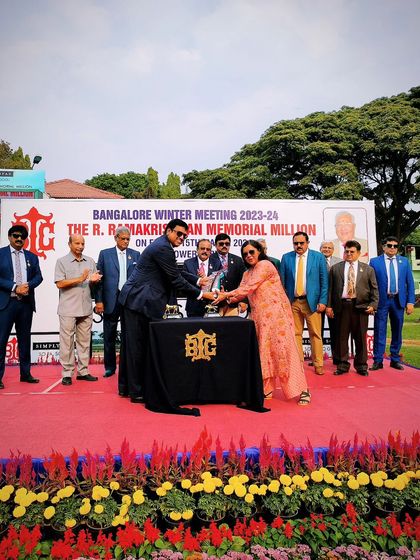 A moment from the R. Ramakrishnan Memorial Million ceremony.