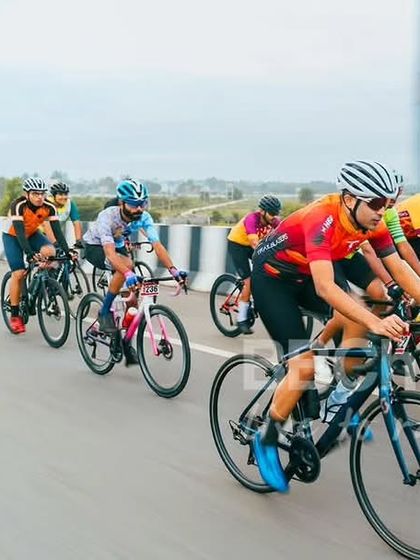 The masters peloton, a colorful and competitive group, enjoying the race. It's a great category for riders over 40 to compete against their peers.