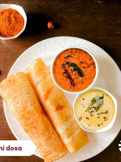 My mini dosas are small in size but big on flavor! They are delightfully crisp on the outside and soft on the inside, served with delicious chutneys. Perfect for those in-between-meal cravings.