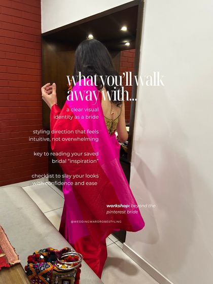 You will leave our workshop with a clear visual identity as a bride. We provide a styling direction that feels intuitive, a checklist to slay your looks, and the key to reading your saved bridal "inspiration."