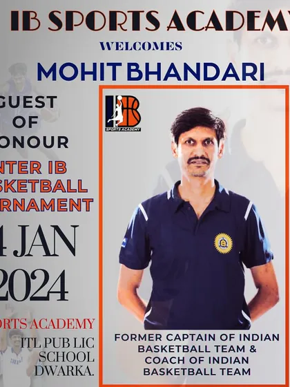The official poster for our Inter IB 2.0 Basketball Tournament, featuring special guest Mohit Bhandari. We strive to create events that celebrate and elevate the game.