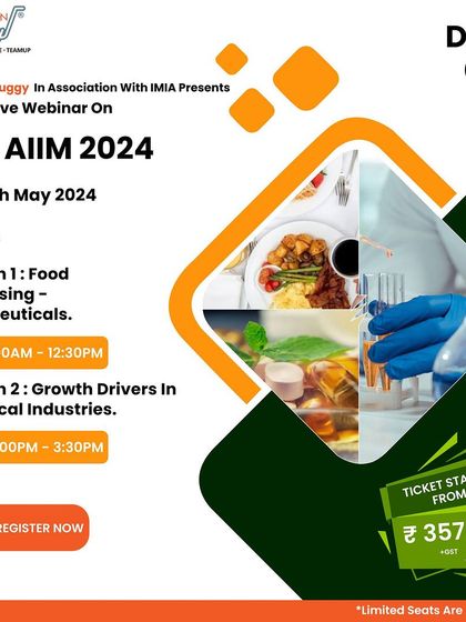 The agenda for Day 1 of our AIIM 2024 webinar, which covered deep dives into Food Processing, Nutraceuticals, and the growth drivers in the chemical industries.