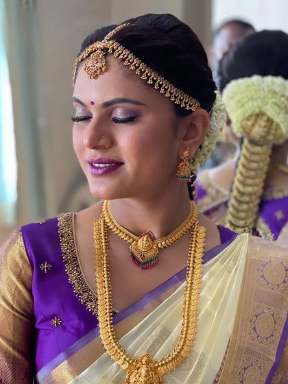 The bride's makeup looks stunning from every angle, with a focus on creating a luminous and long-lasting finish.