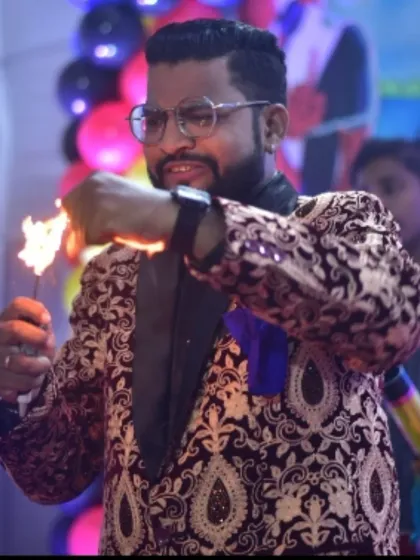 A close-up shot of my fire magic act. The ability to control fire, even for a moment, is a powerful illusion that adds an element of danger and excitement to the show.