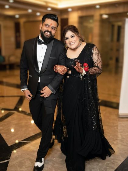 The happy couple. Ishita and her partner, looking picture-perfect at their cocktail event.