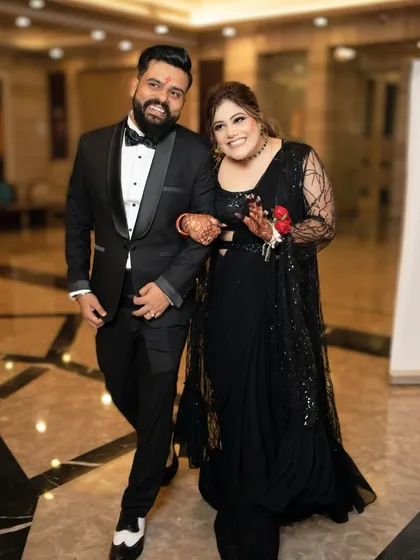 The happy couple. Ishita and her partner, looking picture-perfect at their cocktail event.